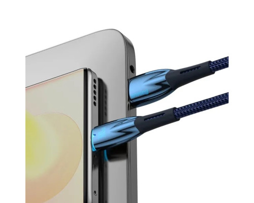 Кабель Baseus Glimmer Series Fast Charging Data Cable USB to Type-C 100W 2m Blue (CADH000503)