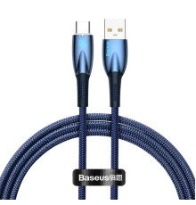 Кабель Baseus Glimmer Series Fast Charging Data Cable USB to Type-C 100W 2m Blue (CADH000503)