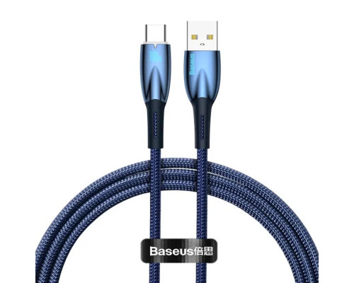 Кабель Baseus Glimmer Series Fast Charging Data Cable USB to Type-C 100W 2m Blue (CADH000503)