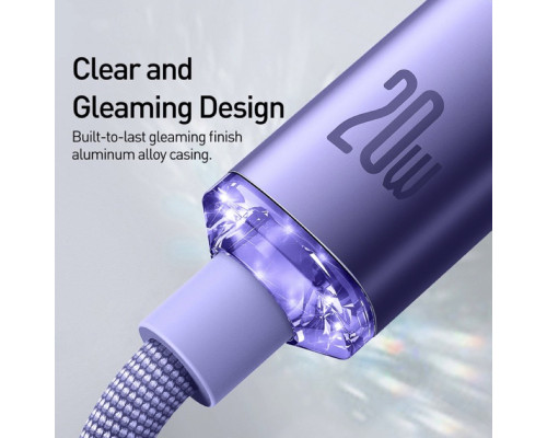 Кабель Baseus Crystal Shine Series Fast Charging Data Cable Type-C to iP 20W 2m Purple (CAJY000305)