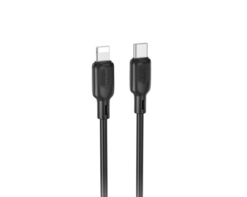 Кабель BOROFONE BX113 Lenny PD silicone charging data cable iP(L=1M) Black (6941991115370)