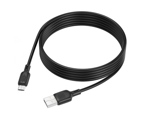 Кабель BOROFONE BX113 Lenny silicone charging data cable Micro(L=2M) Black (6941991115493)