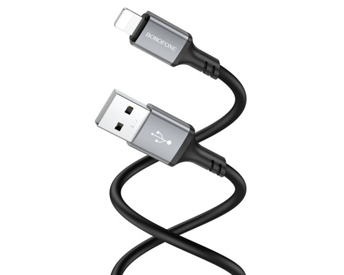 Кабель BOROFONE BX83 iP Famous silicone charging data cable Black (6974443386356)
