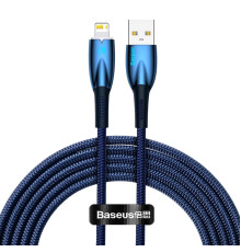 Кабель Baseus Glimmer Series Fast Charging Data Cable USB to iP 2.4A 2m Blue (CADH000303)