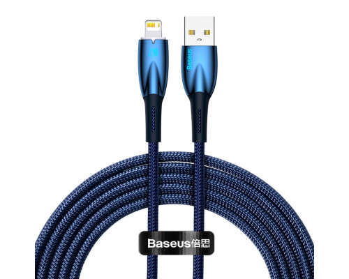 Кабель Baseus Glimmer Series Fast Charging Data Cable USB to iP 2.4A 2m Blue (CADH000303)