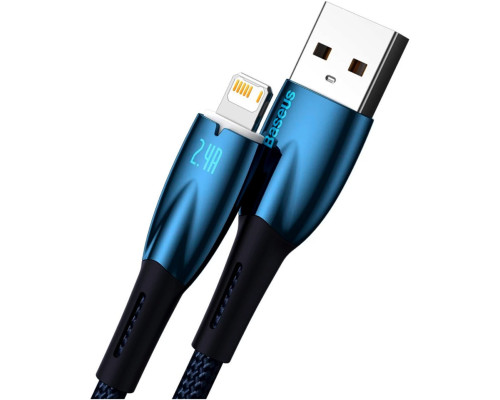 Кабель Baseus Glimmer Series Fast Charging Data Cable USB to iP 2.4A 2m Blue (CADH000303)