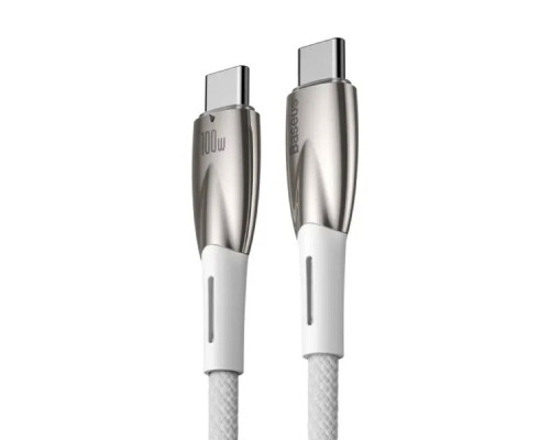 Кабель Baseus Glimmer Series Fast Charging Data Cable Type-C to Type-C 100W 2m White (CADH000802)