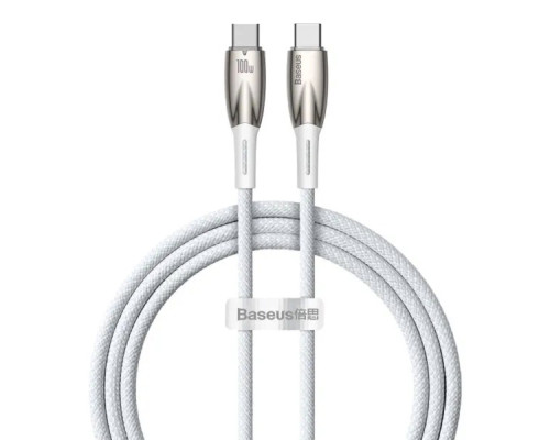 Кабель Baseus Glimmer Series Fast Charging Data Cable Type-C to Type-C 100W 2m White (CADH000802)