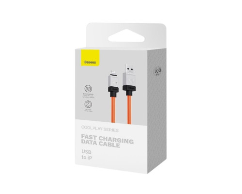 Кабель Baseus CoolPlay Series Fast Charging Cable USB to iP 2.4A 1m Orange (CAKW000407)