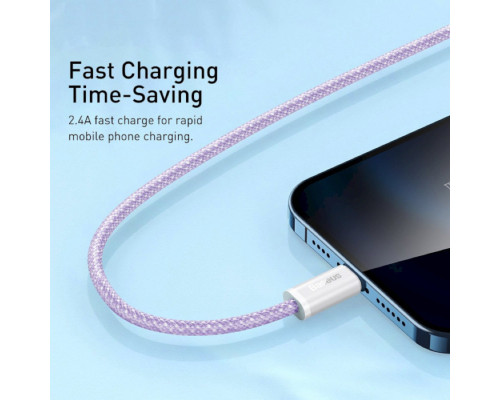 Кабель Baseus Dynamic 2 Series Fast Charging Data Cable USB to iP 2.4A 1m Purple (CALD040005)