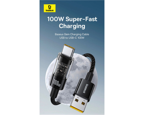 Кабель Baseus Gem Fast-Charging Data Cable USB to USB-C 100W 2m Cluster Black (P10373002111-01)