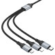 Кабель HOCO X102 Fresh 3-in-1 charging data cable (iP+Micro+Type-C) Black (6942007608794)
