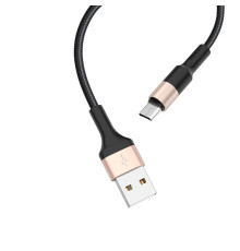 Кабель HOCO X26 Xpress charging data cable for Micro Black＆Gold (6957531080213)