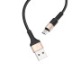 Кабель HOCO X26 Xpress charging data cable for Micro Black＆Gold (6957531080213)