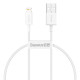 Кабель Baseus Superior Series Fast Charging Data Cable USB to iP 2.4A 0.25m White (CALYS-02)