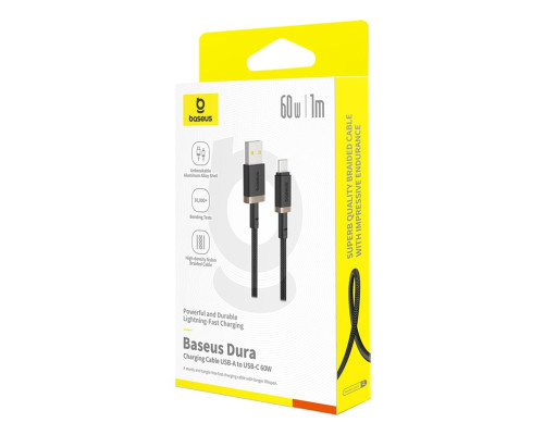 Кабель Baseus Dura Series Fast Charging Cable USB to Type-C 60W 1m Gold+Black (P10377802U01-00)