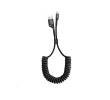 Кабель Baseus Fish eye Spring Data Cable Lightning 1m Black (CALSR-01)