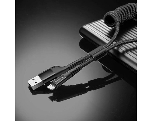 Кабель Baseus Fish eye Spring Data Cable Lightning 1m Black (CALSR-01)