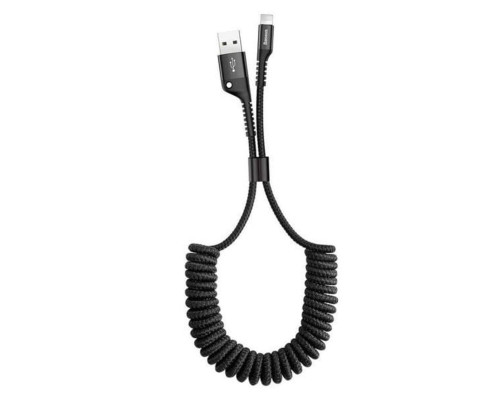 Кабель Baseus Fish eye Spring Data Cable Lightning 1m Black (CALSR-01)