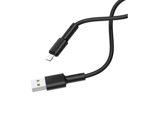 Кабель BOROFONE BX31 USB to iP 2.4A, 1m, silicone, TPE connectors, Black (BX31LB)