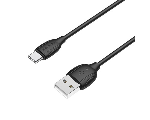 Кабель BOROFONE BX19 USB to Type-C 3A, 1m, PVC, TPE connectors, Black (BX19CB)