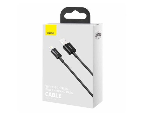 Кабель Baseus Superior Series USB to iP 2.4A 2m Black (CALYS-C01)