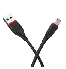 Кабель BOROFONE BX17 USB to Type-C 2A, 1m, PVC, TPE connectors, Black (BX17CB)