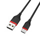 Кабель BOROFONE BX17 USB to Type-C 2A, 1m, PVC, TPE connectors, Black (BX17CB)