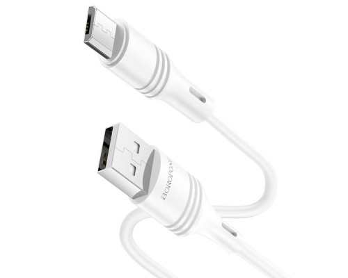 Кабель BOROFONE BX43 USB to Micro 2.4A, 1m, PVC, PVC connectors, White (BX43MW)