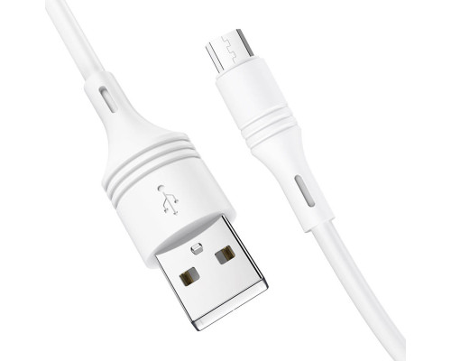 Кабель BOROFONE BX43 USB to Micro 2.4A, 1m, PVC, PVC connectors, White (BX43MW)
