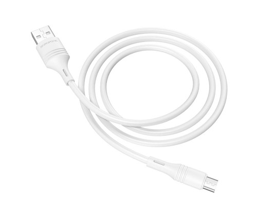 Кабель BOROFONE BX43 USB to Micro 2.4A, 1m, PVC, PVC connectors, White (BX43MW)