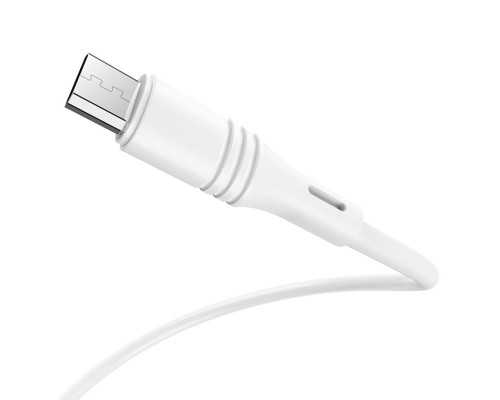 Кабель BOROFONE BX43 USB to Micro 2.4A, 1m, PVC, PVC connectors, White (BX43MW)