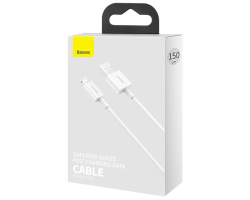 Кабель Baseus Superior Series Fast Charging Data Cable USB to iP 2.4A 1.5m White (CALYS-B02)