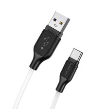 Кабель BOROFONE BX42 USB to Type-C 3A, 1m, silicone, TPE connectors, White (BX42CW)
