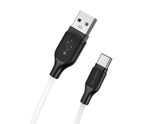 Кабель BOROFONE BX42 USB to Type-C 3A, 1m, silicone, TPE connectors, White (BX42CW)