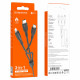 Кабель BOROFONE BX71 USB to iP+Type-C+Micro 2A, 1m, PVC, PVC connectors, Black (BX71B)