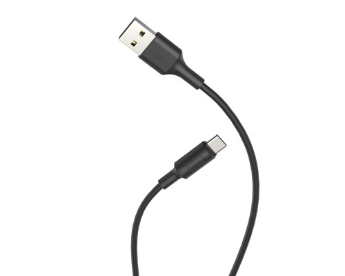 Кабель HOCO X25 USB to Type-C 2A, 1m, PVC, PVC connectors, Black (6957531080145)