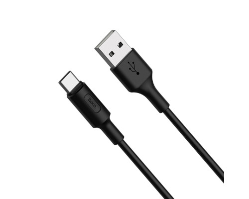 Кабель HOCO X25 USB to Type-C 2A, 1m, PVC, PVC connectors, Black (6957531080145)