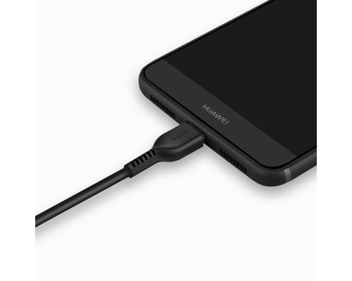 Кабель HOCO X20 USB to Type-C 3A, 1m, PVC, TPE connectors, Black (6957531068846)