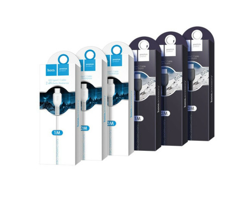 Кабель HOCO X20 USB to Type-C 3A, 1m, PVC, TPE connectors, Black (6957531068846)