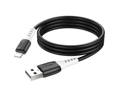 Кабель HOCO X82 USB to iP 2.4A, 1m, silicone, silicone connectors, Black (6931474768537)