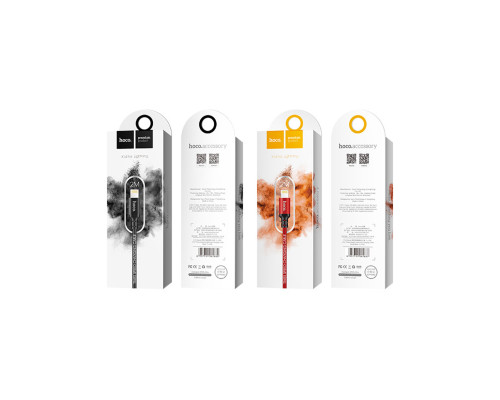Кабель HOCO X14 USB to iP 2A, 2m, nylon, aluminum connectors, Black (6957531062882)