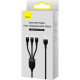 Кабель Baseus Flash Series Ⅱ One-for-three Fast Charging Data Cable USB to M+L+C 66W 1.2m Black (CASS040001)