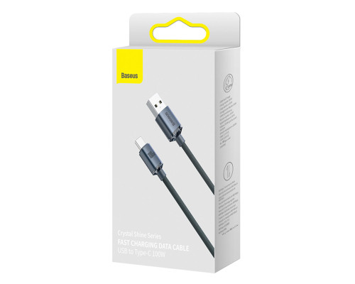 Кабель Baseus Crystal Shine Series Fast Charging Data Cable USB to Type-C 100W 2m Black (CAJY000501)