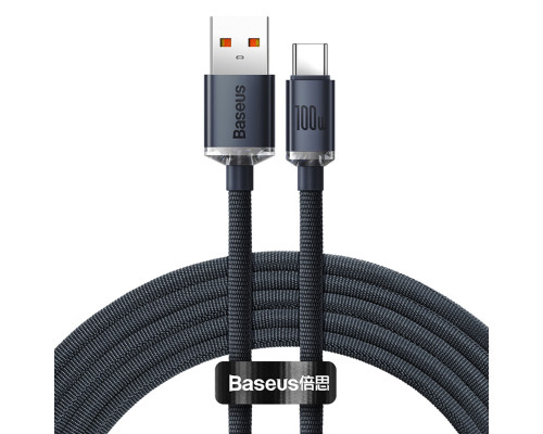 Кабель Baseus Crystal Shine Series Fast Charging Data Cable USB to Type-C 100W 2m Black (CAJY000501)