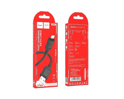 Кабель HOCO X94 Leader charging data cable iP Black (6931474794239)