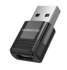 Адаптер BOROFONE BV18 USB male to Type-C female USB2.0 adapter Black (BV18UC)