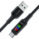 Кабель ACEFAST C7-04 USB to Type-C 3A, 1.2m, nylon, zinc connectors, LED, Black (6974316282785)