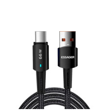 Кабель ESSAGER Sunset Type-C 6A USB charging and data Fully compatible cable 1m Black (EXCT-CG01)