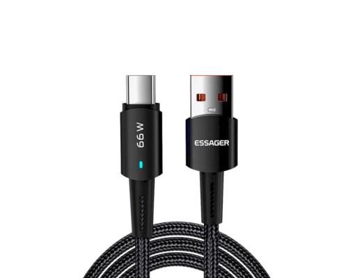 Кабель ESSAGER Sunset Type-C 6A USB charging and data Fully compatible cable 1m Black (EXCT-CG01)